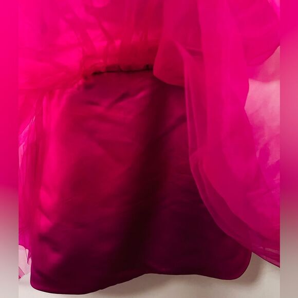 Plus size Fuchsia Ruffle Off the Shoulder Dress - Picture 5 of 7